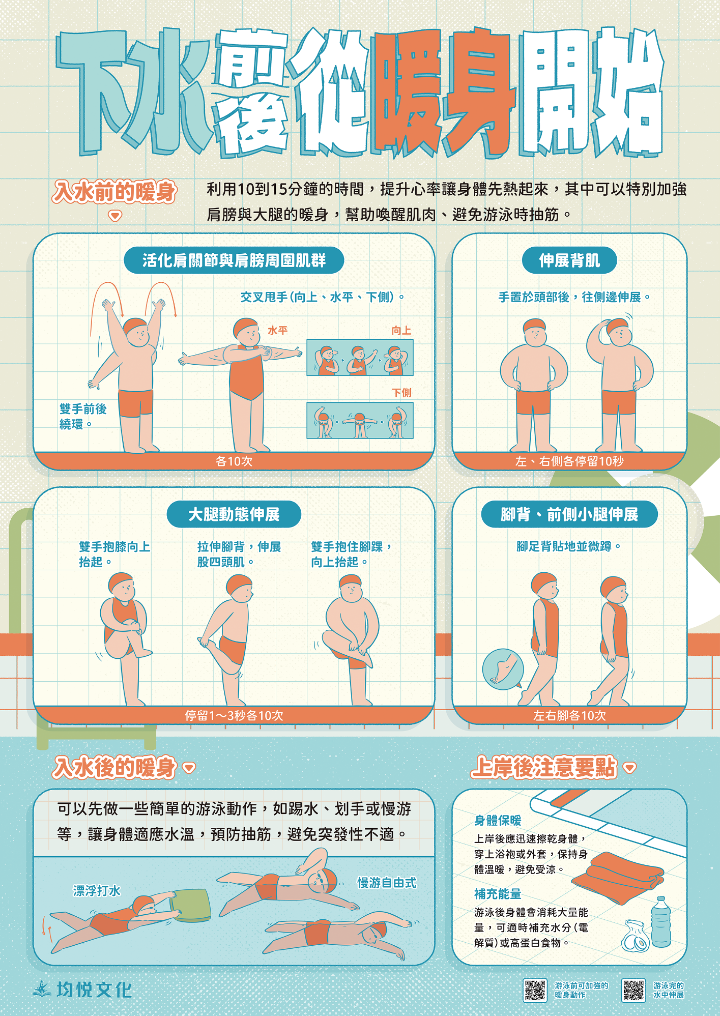 下水前後從暖身開始